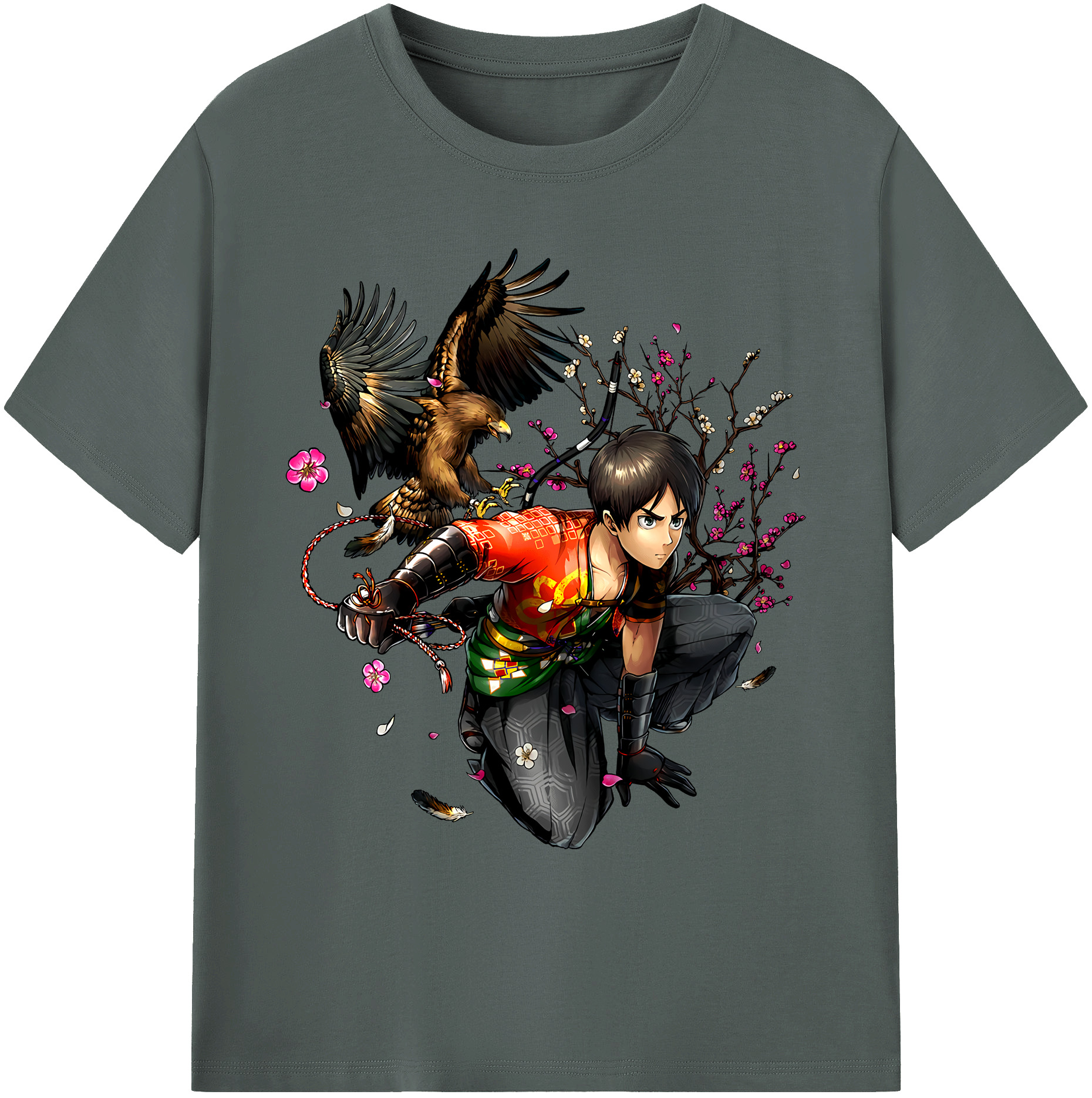 （画像用） 進撃の巨人 エレン･イェーガー Attack on Titan Eren Jäger 綿100％ メンズ半袖Tシャツ｜肌触りやわらか＆通気性